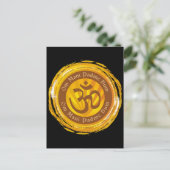 チベットマントラとオウム記号 ポストカード (スタンド正面)