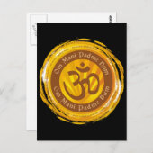 チベットマントラとオウム記号 ポストカード (正面/裏面)