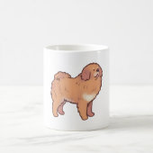 チベットンマスティフ犬のマジック コーヒーマグカップ (中央)