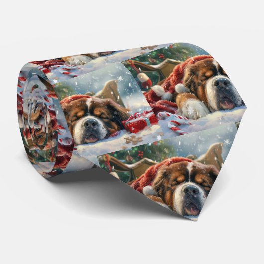 チベットンマスティフ犬 クリスマス ネクタイ (ロール)