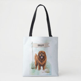 チベットンマスティフ 水彩デザイン オリジナル 犬 グッズ トートバッグ