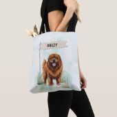 チベットンマスティフ 水彩デザイン オリジナル 犬 グッズ トートバッグ (クローズアップ)