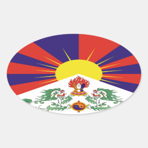 チベット人の自由なチベットの旗- Peu Rangzenのབོདの་のརངの་のབཙ 楕円形シール