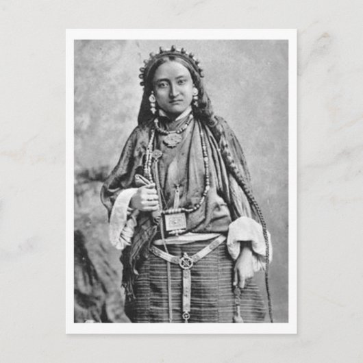 チベット人女性のポートレートヴィンテージ1880年代 ポストカード (正面)