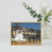 チベット仏教のストゥーパ寺院 タシジョン修道院 ポストカード (スタンド正面)