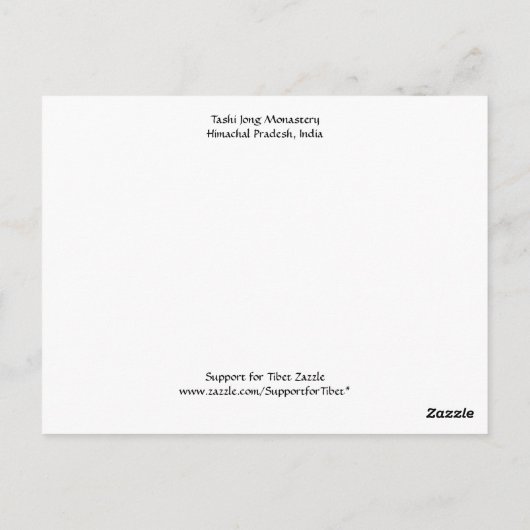 チベット仏教の仏塔の寺田志宗寺 ポストカード (裏面)