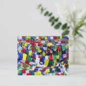 チベット仏教祈りの言葉フラッグアートホーム祭壇神社 ポストカード (スタンド正面)