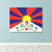 チベット国旗 キャンバスプリント (インサイチュ (ウッドフロア))