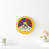 チベット国旗、チベットトレンディーホーム/デザイン時計 ラウンド壁時計 (ホーム)