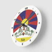 チベット国旗&チベット愛国心ホーム/デザイン ラウンド壁時計 (傾斜)