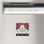 チベット国旗&チベット – トラベルヒマラヤ/ラサ マグネット (インサイチュ (食洗機))