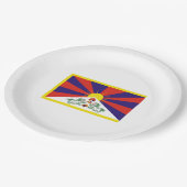 チベット国旗（チベット） ペーパープレート (アングル)