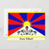 チベット国旗 – 無料チベット! ポストカード (正面/裏面)