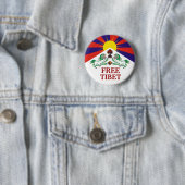 チベット国旗、無料、チベット 缶バッジ (インサイチュ)