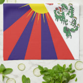 チベット国旗 – 雪ライオン国旗 キッチンタオル (折り畳み)