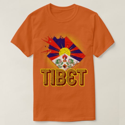 チベット国旗 Tシャツ (デザイン正面)