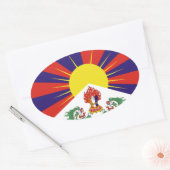 チベット無料チベット国旗 – Peu Rangzen ་བོད་རང་བཙན 楕円形シール (封筒)