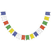 チベット祈りの言葉国旗と仏教記号 バンティングフラッグ (全)