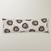 チベット絵を描マスティフの黒犬とタンペットドッグアート ボディピロー (裏面)