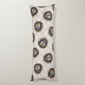 チベット絵を描マスティフの黒犬とタンペットドッグアート ボディピロー (裏面 (縦))