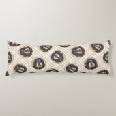 チベット絵を描マスティフの黒犬とタンペットドッグアート ボディピロー (正面)