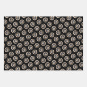 チベット絵を描マスティフの黒犬とタンペットドッグアート ラッピングペーパーシート (正面3)