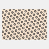 チベット絵を描マスティフの黒犬とタンペットドッグアート ラッピングペーパーシート (正面)