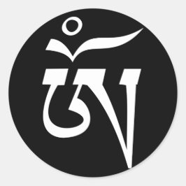 チベット語のオーム記号の文字 ラウンドシール