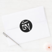 チベット語のオーム記号の文字 ラウンドシール (封筒)