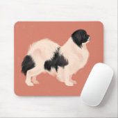 チベット語スパニエル犬マウスパッド（白黒） マウスパッド (マウス)