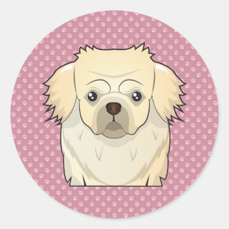 チベット語スパニエル犬漫画 ラウンドシール