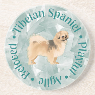 チベット語スパニエル犬"最愛"コースター(ティール（緑がかった色）) コースター