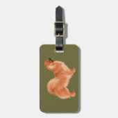 チベット語スパニエル犬(赤)ラゲッジタグ ラゲッジタグ (正面縦)