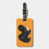 チベット語スパニエル犬（黒）ラゲッジタグ ラゲッジタグ (正面縦)