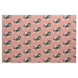 チベット語スパニエル犬(Tri)ファブリック：コットン（56インチw） ファブリック