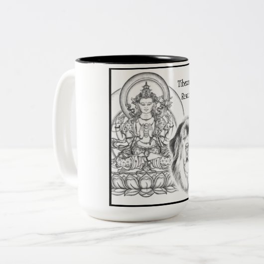 チベット語マスティフのレスキューのロゴマグ ツートーンマグカップ (正面左)