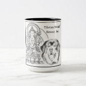 チベット語マスティフのレスキューのロゴマグ ツートーンマグカップ (中央)