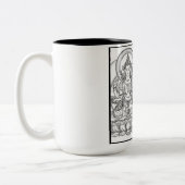 チベット語マスティフのレスキューのロゴマグ ツートーンマグカップ (左)