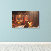 チベット語モンクキャンバス印刷 キャンバスプリント (インサイチュ (ウッドフロア))