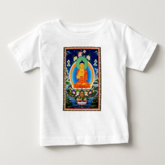 チベット語Thangka Prabhutaratna仏 ベビーTシャツ (正面)