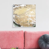 チベット高原の衛星表示 キャンバスプリント (インサイチュ (リビング))