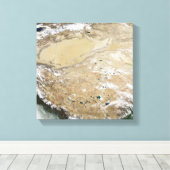 チベット高原の衛星表示 キャンバスプリント (インサイチュ (ウッドフロア))