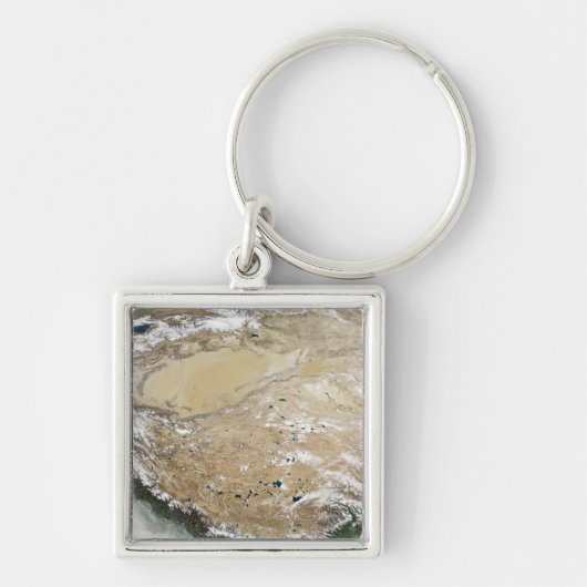 チベット高原の衛星表示 キーホルダー (正面)