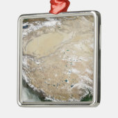 チベット高原の衛星表示 メタルオーナメント (左)