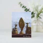 チベット、ガンデン修道院が法輪をめくる ポストカード (スタンド正面)