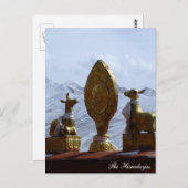 チベット、ガンデン修道院が法輪をめくる ポストカード (正面/裏面)