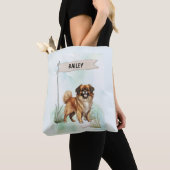 チベット・スパニエル 水彩デザイン オーダーメイド 犬グッズ トートバッグ (クローズアップ)