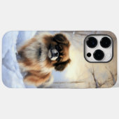 チベット・スパニエル 雪を降らせて クリスマス Case-Mate iPhoneケース (裏面 (横))