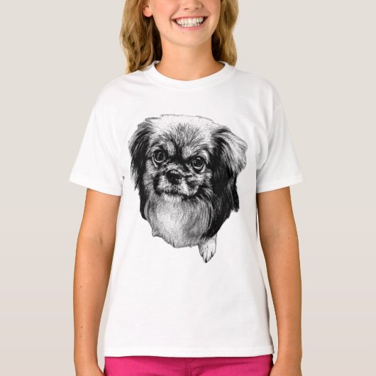 チベット・スパニエルTシャツ – 犬の全身写真 Tシャツ (正面)