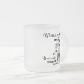 チベット·テリモダンアートのかわいい犬のスローガン フロストグラスマグカップ (正面右)